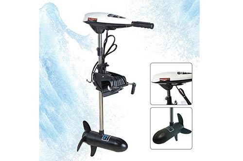 CNCEST 12V 65LB Electric Trolling Motors Outboard Engine Rubber Inflatable Fishing Boat