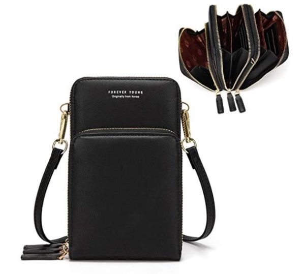 1. Small Crossbody Cell Phone Purse for Women, Mini Messenger Shoulder Bag Wallet with Credit Card Slots