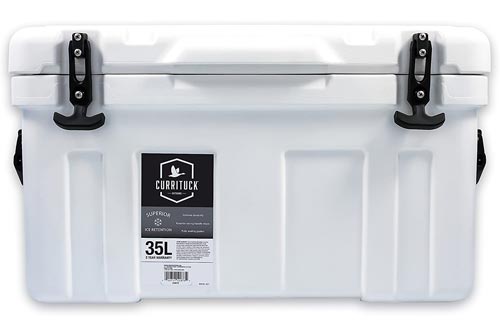 Currituck Heavy Duty Cooler by Camco- Perfect as a Boat Coolers and For Hunting, Hiking, Camping, Fishing, The Beach and More 37 Quarts (White) (51873)