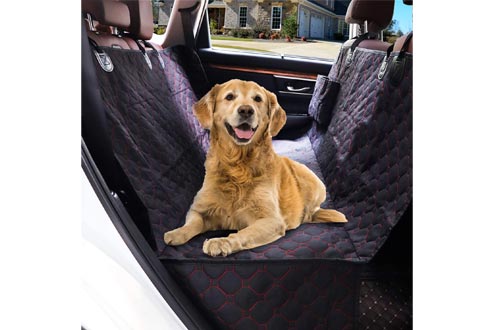 SUPSOO Dog Seat Covers for Back Seat, Waterproof Dog Car Seat Covers with 2 Storage Pockets for Dogs, 600D Heavy Duty Scratch Proof Nonslip Durable Dog Car Hammock for Cars SUVs and Trucks