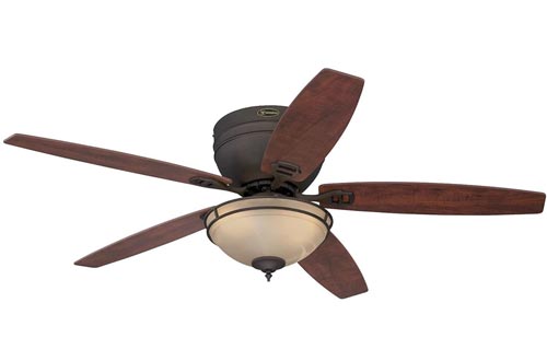 Westinghouse Lighting 7209600 Carolina 52-Inch Indoor Ceiling Fans, Light Kit with Amber Alabaster Bowl, Oil Rubbed Bronze with LED Bulbs