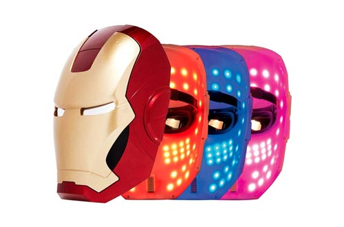 IRON MAN LED Masks, 3 Color Photon Light Skin Rejuvenation Therapy Facial Home Skin Care Masks, FACE FACTORY