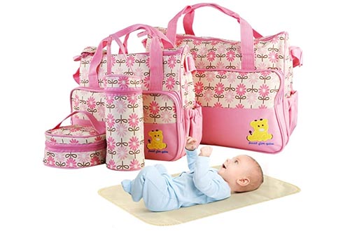 5PCS Diaper Bags Tote Set - Baby Bags for Mom