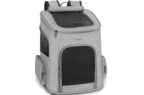 Dog Backpacks Carrier, Dog Carrier Backpacks for Small Dogs Cats, Ventilated Design Breathable Pet Carrier Backpacks Cat Bag for Travel Hiking Camping Outdoor Use, Grey