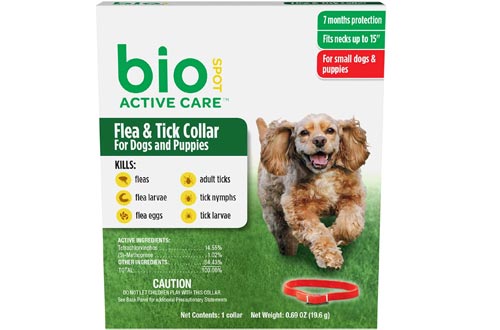 BioSpot Active Care Flea and Tick Collars for Small Dogs, 15-Inch
