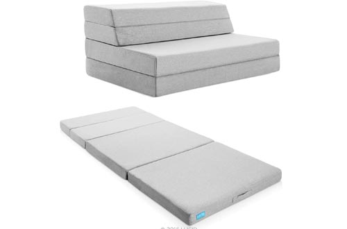 Lucid LU04FFFSGF2 4" Folding Mattresses & Sofa with Removable Indoor/Outdoor Fabric Cover, Full