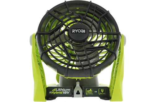 Ryobi P3320 18 Volt Hybrid One+ Battery or AC Powered Adjustable Indoor / Outdoor Shop Fans 