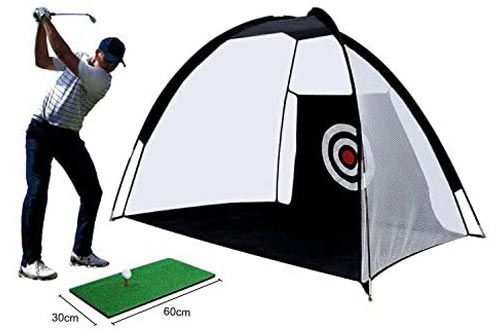 Crestgolf Golf Nets- for Backyard Practice Chipping,Driving,Hitting Balls,Heavy-Duty Target for Testing Range, Swing,Clubs,Beginner, Gift Set with 30X60cm Hit Mat 