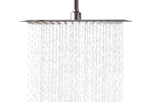 Lordear 12 Inch Rainfall Shower Heads Solid Square Ultra Thin 304 Stainless Steel Polish Chrome 12 Inch Rain Shower Heads,Waterfall Full Body Coverage with Silicone Nozzle