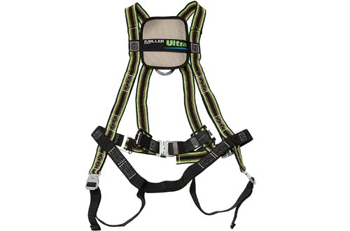 Miller by Honeywell DuraFlex Ultra Stretchable Full Body Safety Harnesses with Quick-Connect Buckles and Comfort-Touch Back D-Ring Pad, Universal Size-Large/XL, 400 lb. Capacity (E650QC/UGN)