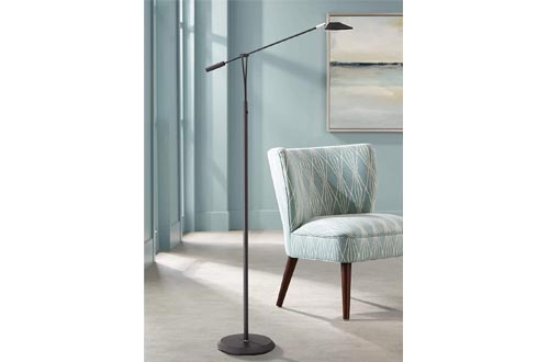 Arnie Modern Pharmacy Floor Lamps LED Black Adjustable Arm Dimmable for Living Room Reading Bedroom Office - 360 Lighting