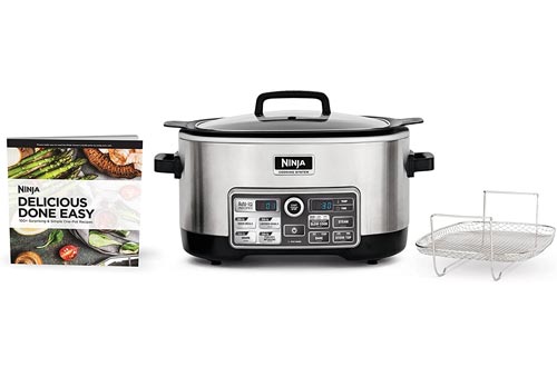 Ninja Auto-iQ Multi/Slow Cookers with 80-Pre-Programmed Auto-iQ Recipes for Searing, Slow Cooking, Baking and Steaming with 6-Quart Nonstick Pot (CS960)