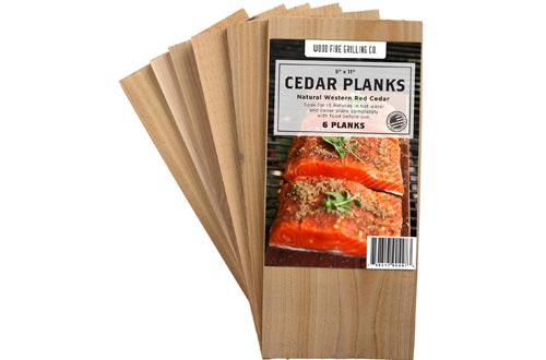 6 Pack Cedar Grilling Planks - Adds Smoky Cedar Flavor to Salmon, Chicken, Veggies and More.