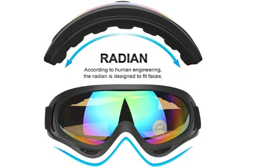 COOLOO Ski Goggles, Snowboard Goggles for Men Women & Youth, Kids, Boys & Girls, Snow Goggle Winter Skiing Sport Goggles with Helmet Anti Fog Protection, Anti-Glare Lenses, Wind Resistance, 2 Pack