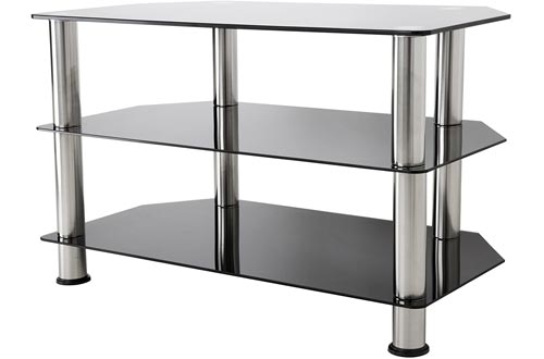AVF SDC800-A TV Stands for Up to 42-Inch TVs, Black Glass, Chrome Legs