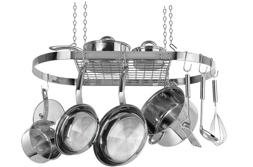 Range Kleen CW6001 Stainless Steel Hanging Oval Pot Racks 1.5 Inch H by 33 Inch W by 17 Inch D