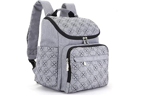 Diaper Bags Backpack With Baby Stroller Straps By HYBLOM, 12 Pockets Organizer