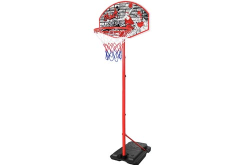Kiddie Play Youth Basketball Hoops for Kids Indoor and Outdoor Stand 8.7' Portable and Adjustable Height