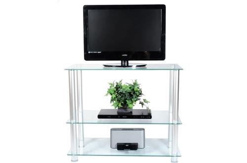 RTA Home and Office Extra Tall Glass and Aluminum LCD and Plasma TV Stands for a 35" TV