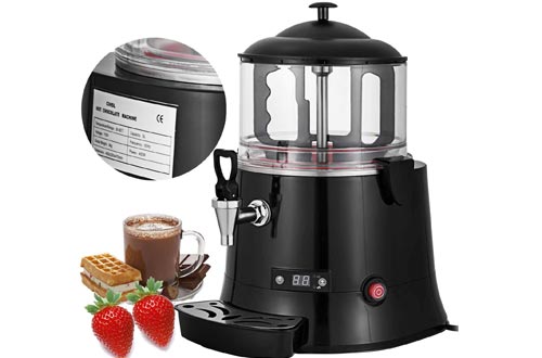 VEVOR Commercial Hot Chocolate Machine 400W Chocolate Beverage Dispenser 5 Liter Hot Chocolate Makers & Milk Frother 110V Beverage Dispenser Machine for Restaurants Bakeries Cafes