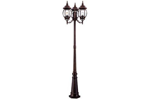 Acclaim 5179BW Chateau Collection 3-Head Surface Mount Outdoor Combination Post Lights, Burled Walnut