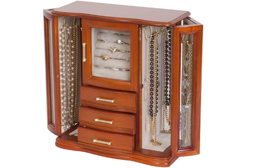 Mele and Co. Richmond Wooden Jewelry Boxes (Walnut Finish), Medium