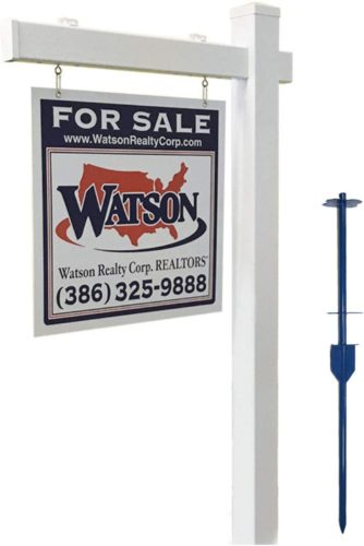 4Ever Products Vinyl PVC Real Estate Sign Post - White with Flat Cap - 5' Post TOP 10 BEST REAL ESTATE SIGN POSTS IN 2022 REVIEWS