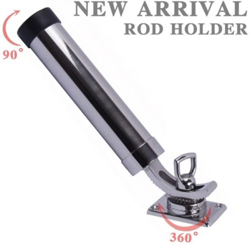360 Degree Adjustable Fishing Rod Holder Deck Mount 316 Stainless Steel for Marine Boat Yacht