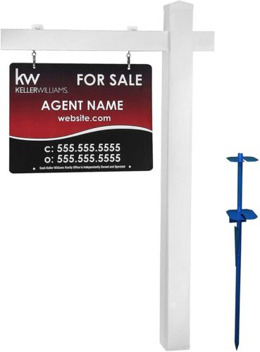 DAR Products White Vinyl PVC Real Estate Sign Post