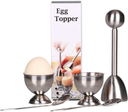 Egg-Cutter-Topper-Set-Egg-Cracker-for-Hard-Soft-Boiled-Eggs-Include-2-Egg-Cups-2-Spoons-1-Topper-Cutter-Shell-Remover-Stainless-Steel-Kitchen-Tool
