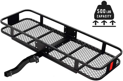 SUNCOO 500 LBS Basket Trailer Hitch Cargo Carriers - Luggage Rack for Vehicles