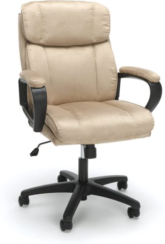 OFM Essentials Collection Plush Microfiber Office Chair, in Tan (ESS-3082-TAN)-Comfortable Desk Chair