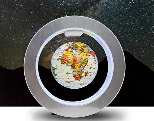YANGHX Levitation Floating Globe 4inch Rotating Magnetic Mysteriously Suspended in Air World Map Home Decoration Crafts Fashion Holiday Gifts (White)