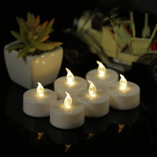 YIWER-Flameless-LED-Tealight-Candles-100-Hours-Pack-of-50-tealights-with-Battery-Operated-Flickering-Bulb-for-Seasonal-Festival-CelebrationsSmall-Realistic-Candles-in-Warm-White