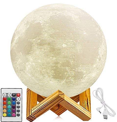 10. 3D Printing LED 16 Colors Moon Light, Touch and Remote Control Moon Light