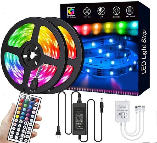 10. LED Strip Lights,32.8ft RGB 300LEDs Waterproof Light Strip Kits with infrared 44 Key