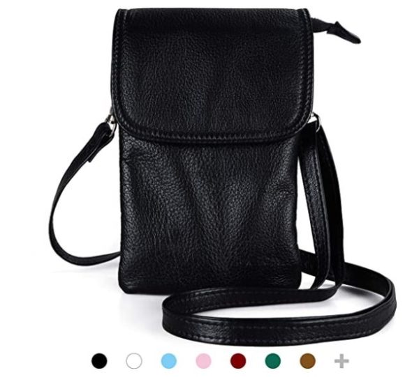 10. befen Genuine Leather Small Cell Phone Crossbody Wallet Purse Bags for Women with Key Ring