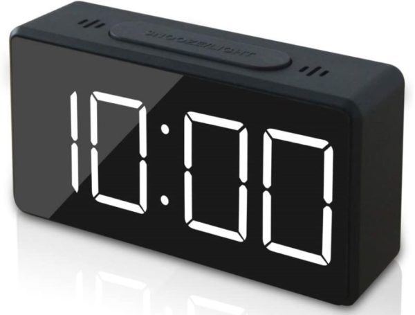 11. GLOUE Small Mini Digital Alarm Clock for Travel with LED Time or Temperature Display