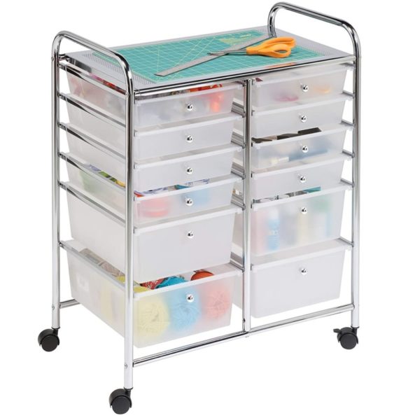 2. Honey-Can-Do Rolling Storage Cart and Organizer with 12 Plastic Drawers