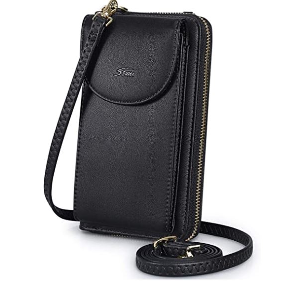 5. S-ZONE PU Leather RFID Blocking Crossbody Cell Phone Bag for Women Wallet Purse