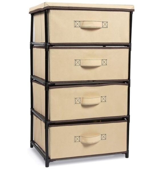 6. Juvale 4-Tier Dresser Drawer Organizer, Storage Bins