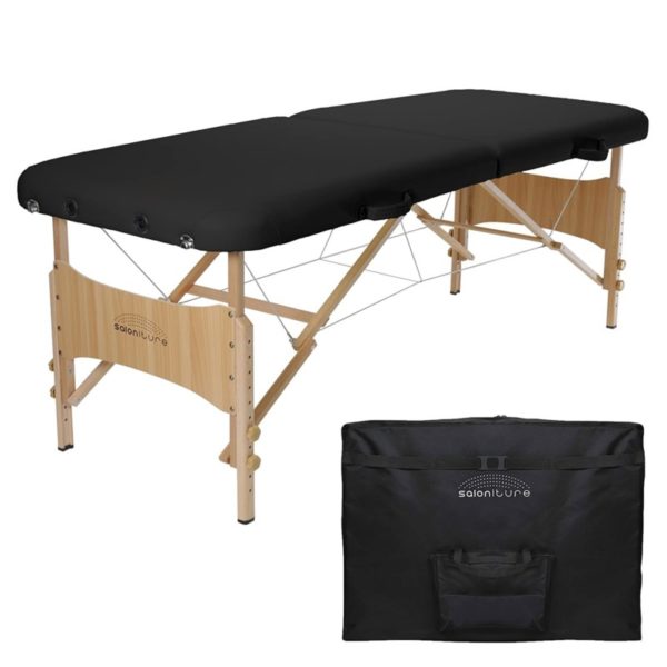 6. Saloniture Basic Portable Folding Massage Table - Black