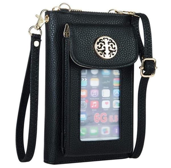 8. Heaye Crossbody Cell Phone Purse for Women Wristlet Wallet with Phone Holder Handbag RFID