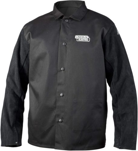 Lincoln Electric Split Leather Sleeved Welding Jacket | Premium Flame Resistant Cotton Body | Black | Medium | K3106-M TOP 10 BEST LEATHER WELDING JACKETS IN 2022 REVIEWS