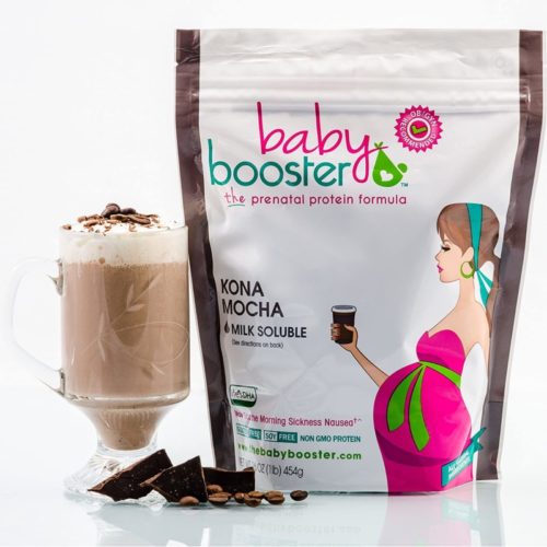Prenatal Vitamin Supplement Shake - Baby Booster Kona Mocha - 1lb bag - OBGYN Approved - All Natural - Tastes Great - Vegetarian DHA - High Protein - Folic Acid - B6 - Great for Morning Sickness
