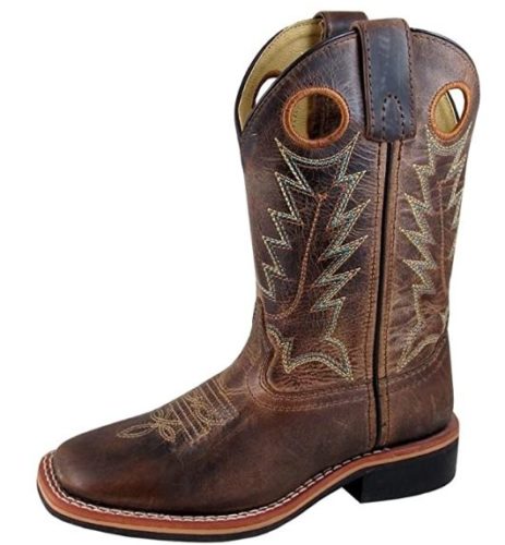 Smoky Children's Kid's Jesse Brown Distress and Brown Crackle Leather Western Cowboy Boot TOP 10 BEST SMOKY MOUNTAIN BOOTS IN 2022 REVIEWS