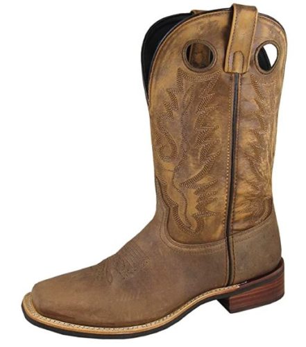 Smoky Mountain Men's Timber Pull On Closure Stitched Design Square Toe Brown Distress Boots 10D