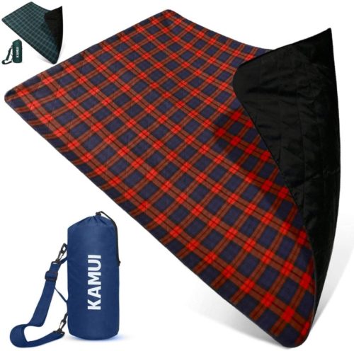 KAMUI-Outdoor-Waterproof-Blanket-Machine-Washable-Stadium-Blanket-Waterproof-and-Windproof-Backing-Portable-Shoulder-Hand-Strap-Great-for-Festival-Park-Beach-Ground-Blanket-79X55inch-201X140cm