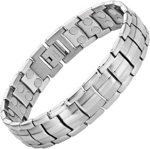 MagnetRX-Ultra-Strength-Magnetic-Therapy-Bracelet-Arthritis-Pain-Relief-and-Carpal-Tunnel-Magnetic-Bracelets-for-Men-Adjustable-with-Gift-Box-Silver