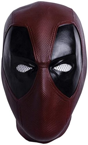Superhero DP Mask Dark Red Latex Mask Halloween Cosplay Costume Mask for Unisex Adult